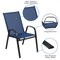 Flash Furniture Navy Outdoor Stack Chair w/ Flex Material, PK5 5-JJ-303C-NV-GG - alternate 2